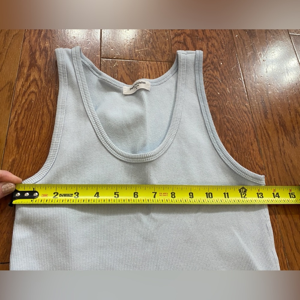 perfectwhitetee Light Blue Ribbed Tank Top - Picture 3 of 8